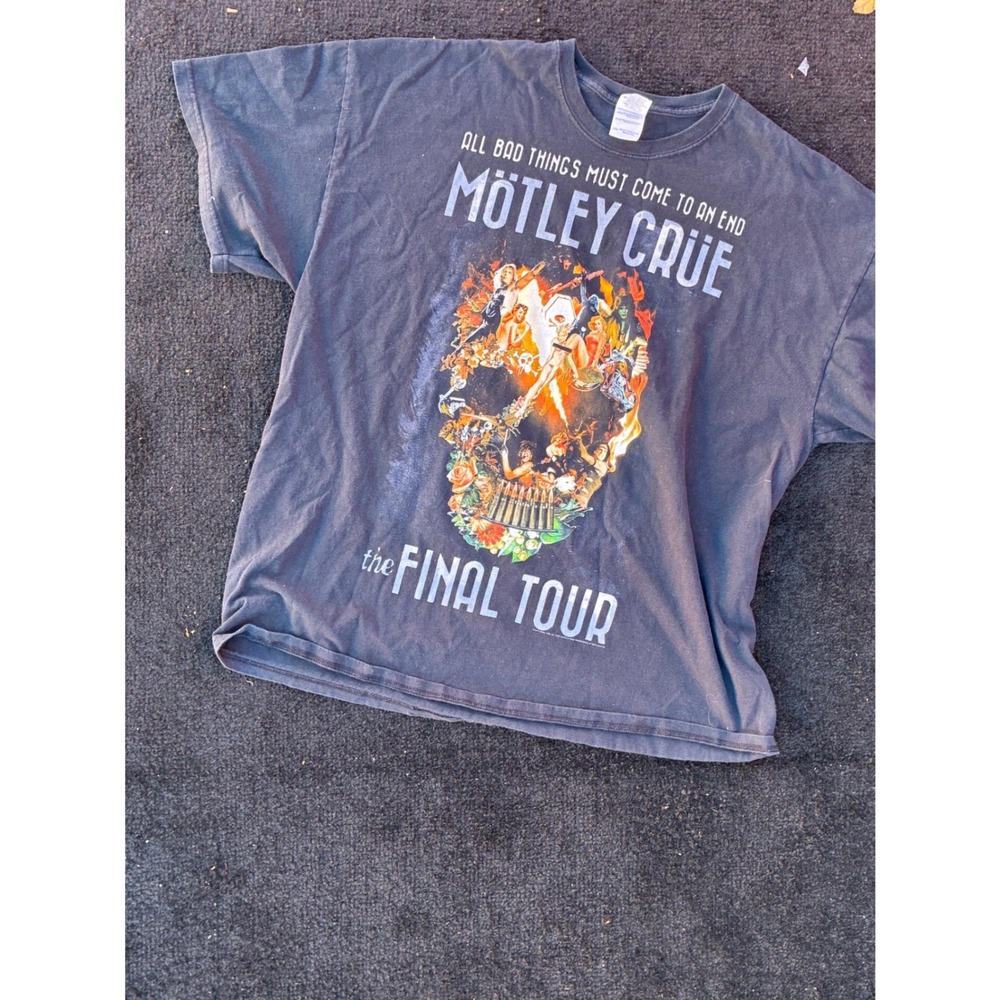 Motley Crue The Final Tour 2014 T-Shirt Mens 2XL All Bad Things Concert Tee